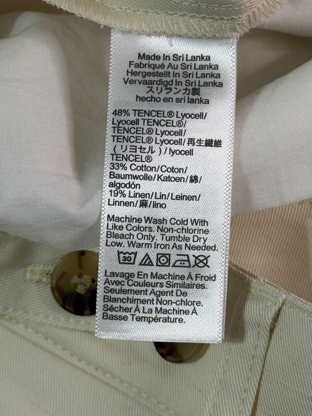 Madewell Barrel-Leg Drapey Twill Pants Vintage Ivory Size 8 NWT - Picture 8 of 12
